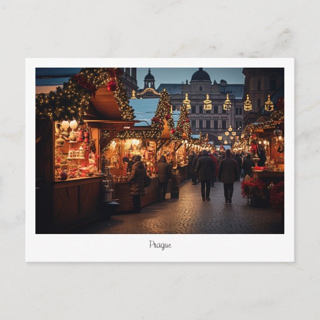 Noche de Navidades de la postal de Praga en la Rep (Anverso)