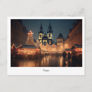 Noche de Navidades de la postal de Praga en la Rep