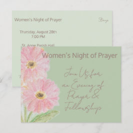 Noche de Oración de Mujeres Invitación Floral Acua