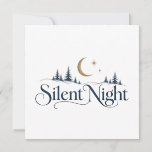 Noche de Paz Navidad Luna y Abetos Fiesta