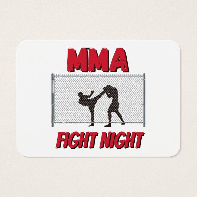 Noche de pelea de MMA texto y Silueta de dos lucha (Frente)