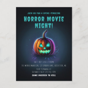 Noche de película de terror invitación de jack o l