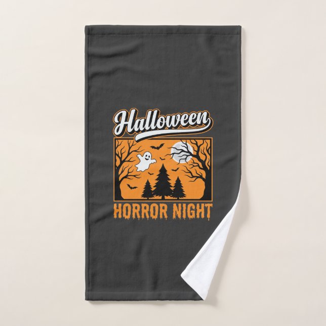 Noche de Terror de Halloween Bosque Fantasma Retro (Toalla de mano)