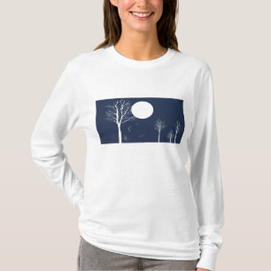 Noche del invierno con la Luna Llena - camiseta