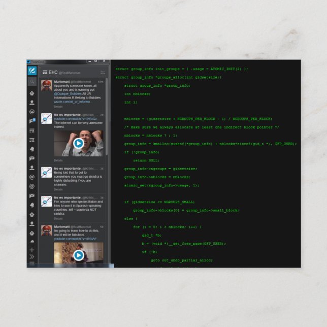 Noche en casa con la postal EHC (Anverso)