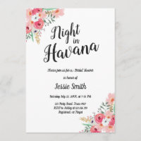Noche En La Habana Bridal Shower Invitación Noche