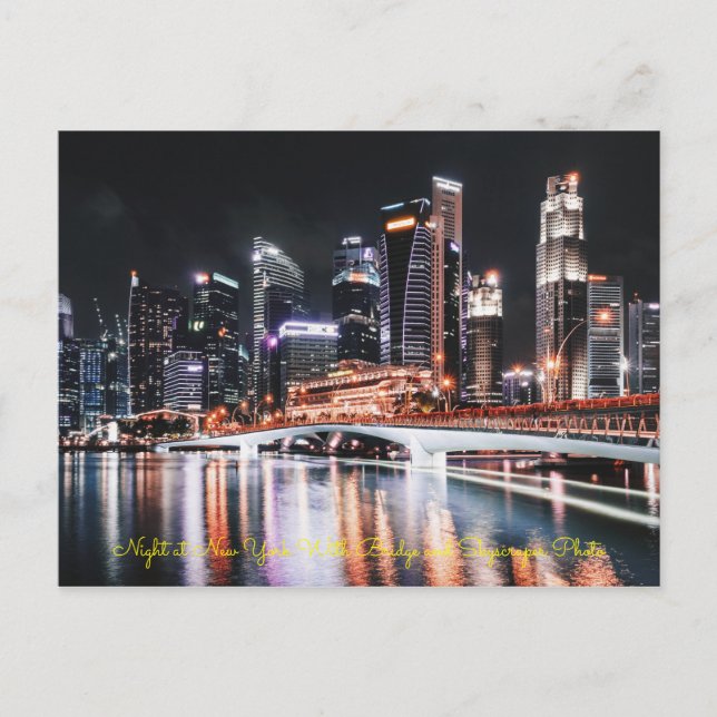 Noche en Nueva York con postales de Bridge y Skysc (Anverso)