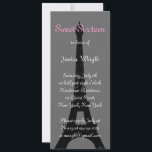 Noche en París Dulce Invitación<br><div class="desc">Sutiles tonos grises y elegantes de escritura francesa y la elegancia de la Torre Eiffel decoran esta invitación. Se muestra en el papel básico; sin embargo,  recomiendo el peso y textura del papel de lino.</div>