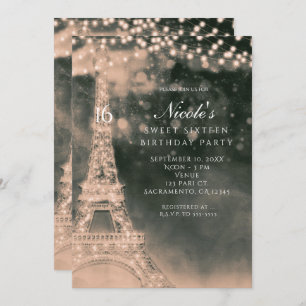 Noche en París en la Torre Eiffel e invitaciones a