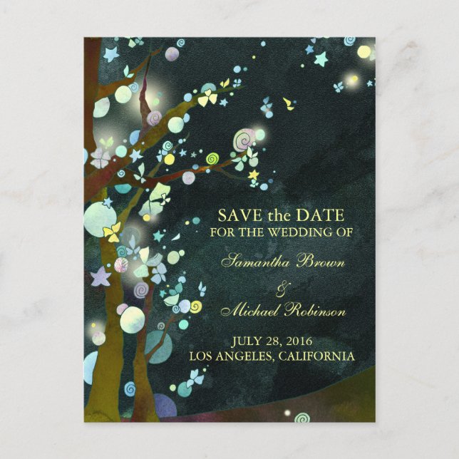Noche encantadora: Boda salva las postales de fech (Anverso)