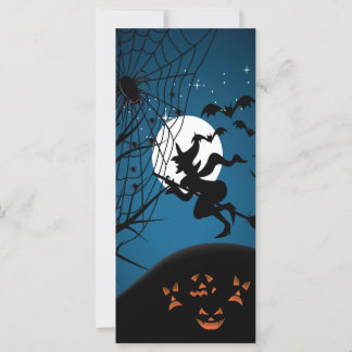 noche espeluznante de Halloween bruja y arañas vec