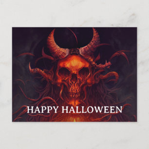 Noche espeluznante de Halloween con postal de crán