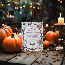Noche Espeluznante Vintage | Invitación de Hallowe