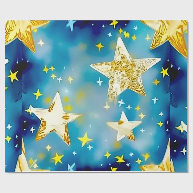 Noche estrellada 2 papeles de regalo, envolvimient (Superficie plana)