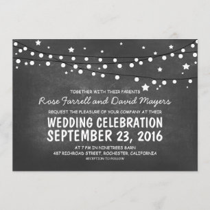 Noche estrellada Chalkboard Invitaciones a la boda
