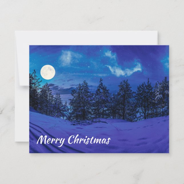 Noche estrellada con luna llena en el bosque (Anverso)