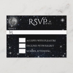 Noche estrellada con tarjeta RSVP Moon