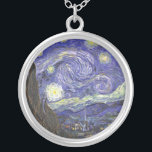 Noche estrellada de collar redondo de Van Gogh<br><div class="desc">Noche estrellada de Van Gogh para el amante del arte o soñador en tu vida.</div>