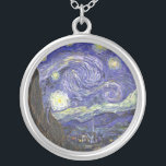 Noche estrellada de collar redondo de Van Gogh<br><div class="desc">Noche estrellada de Van Gogh para el amante del arte o soñador en tu vida.</div>
