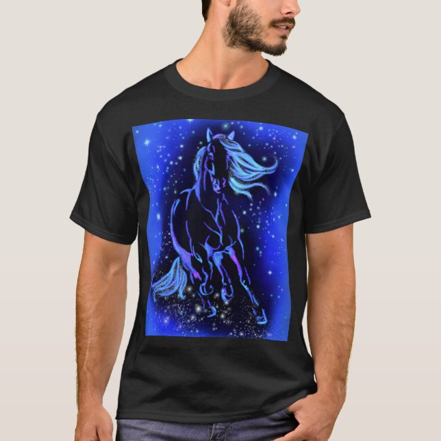 Noche estrellada de la luna azul de la camiseta de (Anverso)