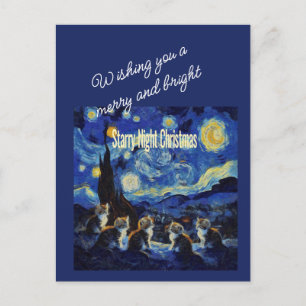 Noche estrellada de Navidad Van Gogh Amante de gat
