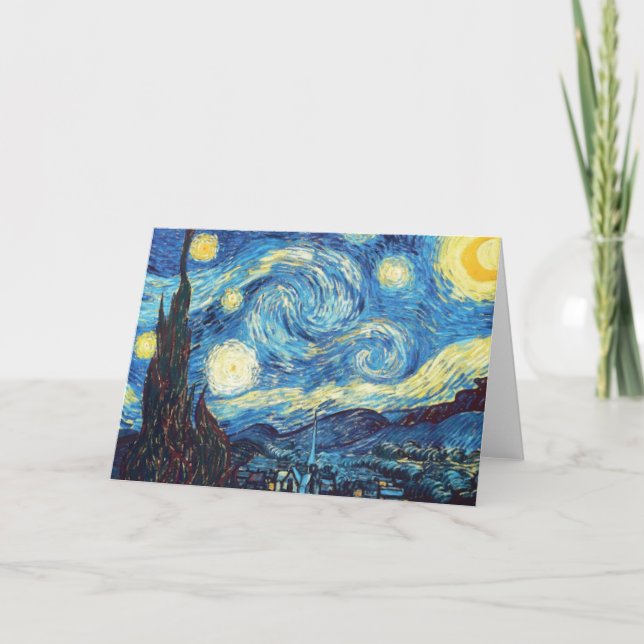 Noche estrellada de Van Gogh, Bella Artes, tarjeta (Anverso)