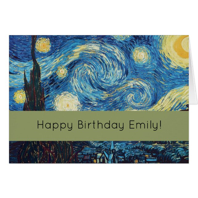 Noche estrellada de Van Gogh Clásico Azul Obra Mae (Anverso (Horizontal))