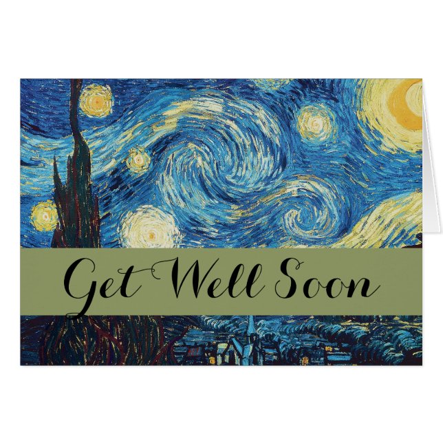 Noche estrellada de Van Gogh Clásico Azul Obra Mae (Anverso (Horizontal))