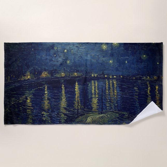 Noche estrellada de Van Gogh en la toalla de playa (Anverso)