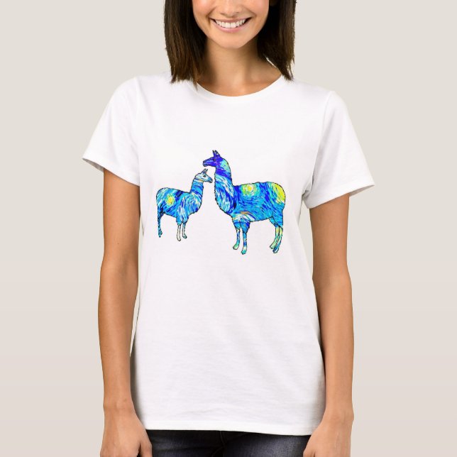 Noche estrellada de Van Gogh, Llama, camiseta (Anverso)