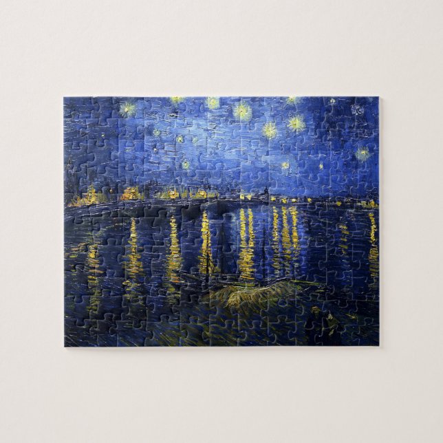 Noche estrellada de Van Gogh sobre el rompecabezas (Horizontal)