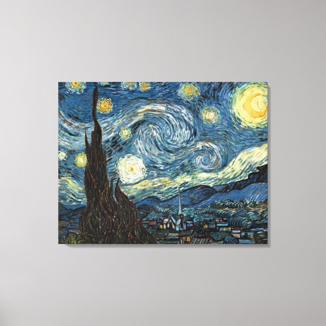 Noche estrellada de Vincent van Gogh. Arte famoso (Anverso)