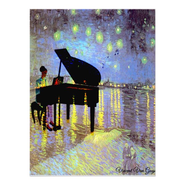 Noche estrellada en casa (alterada) Van Gogh/ Foto (Frente)