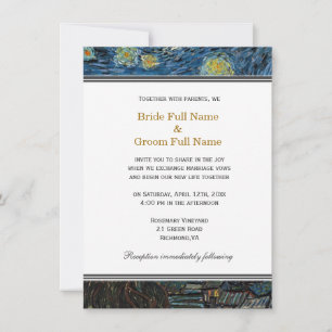 Noche estrellada, famosa invitación de boda de art