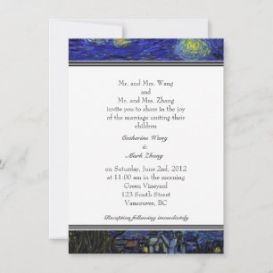Noche estrellada, famosa invitación de boda de art