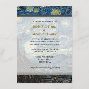 Noche estrellada, famosa invitación de boda de art