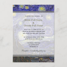 Noche estrellada, famosa invitación de boda de art
