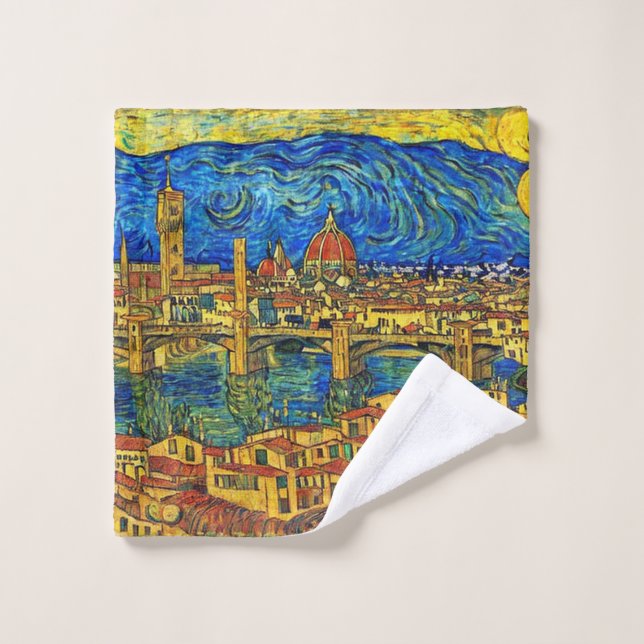 Noche estrellada Florencia Italia (Toallita)