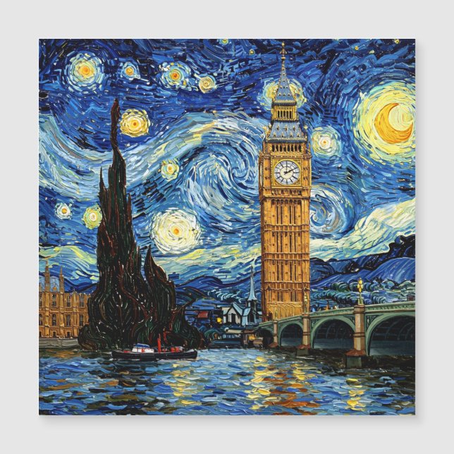 Noche estrellada Gran Ben Londres Inglaterra (Anverso)