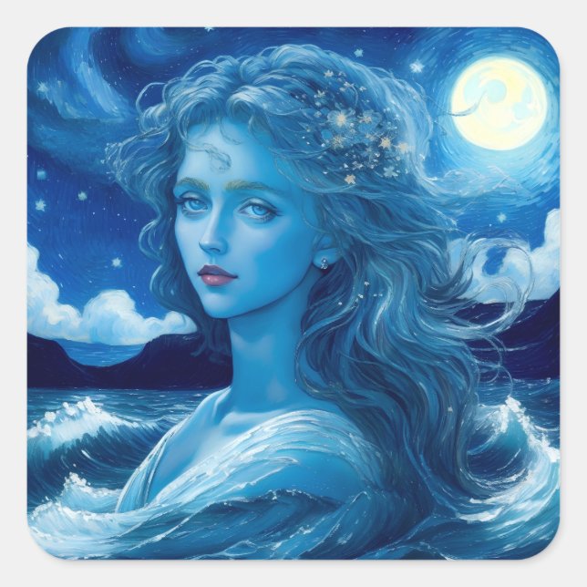 Noche estrellada 🌌 - Pegatina de la fantasía de l (Anverso)