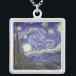 Noche estrellada por el collar de la plaza Van Gog<br><div class="desc">Noche estrellada de Van Gogh para el amante del arte o soñador en tu vida.</div>