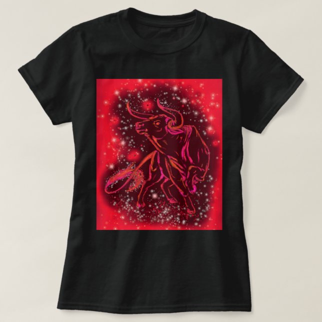 Noche estrellada roja de la camiseta que corre el  (Diseño del anverso)