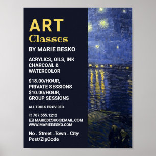 Noche estrellada sobre el Ródano, clases de arte