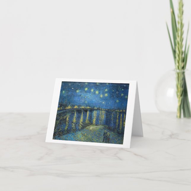 Noche estrellada sobre el Ródano por tarjeta de no (Anverso)