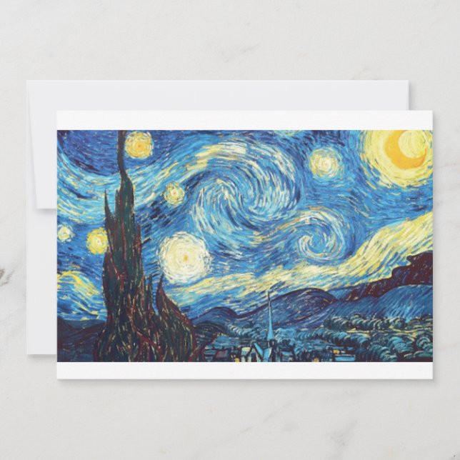 Noche estrellada, Van Gogh, tarjeta plana de arte (Anverso)