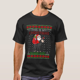 Noche Feo Estilo Suéter Santa Riding Perro Ch