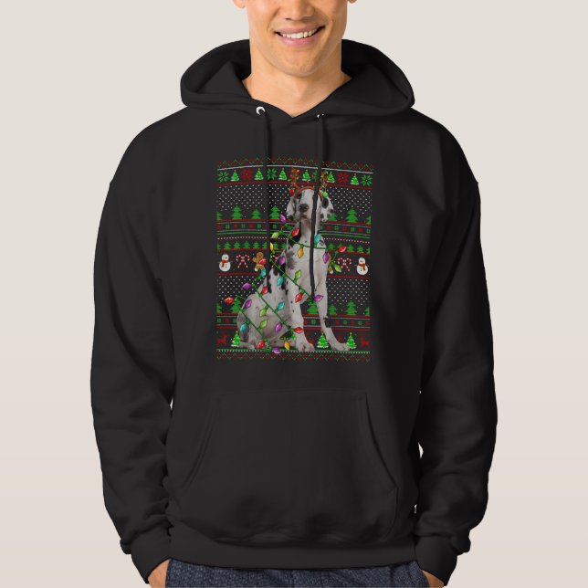 Noche Feo Estilo Sweater Luces Gran Perro Danés Ch (Anverso)