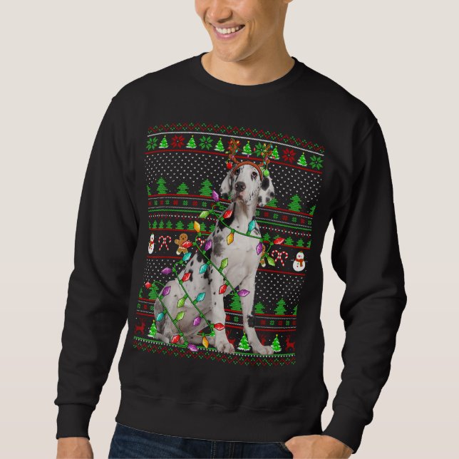 Noche Feo Estilo Sweater Luces Gran Perro Danés Ch (Anverso)