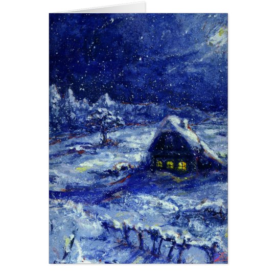 Noche. Invierno. Rusia - tarjeta de nota