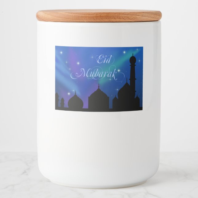 Noche mágica de Eid - Etiqueta islámica de aliment (Anverso)